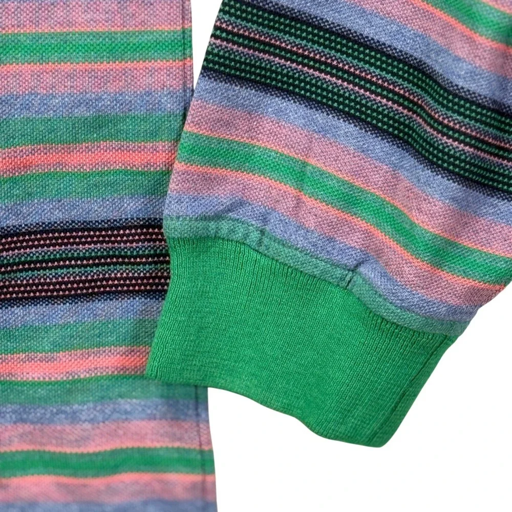 Polo Ralph Lauren Polo Casuals Striped Long Sleeve Shirt Green Pink XL Mens